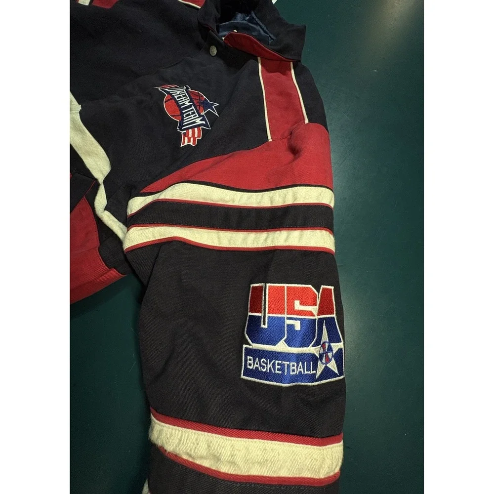 Vintage 1992‎ Jeff Hamilton USA Basketball Dream Team Bomber Jacket Large Rare